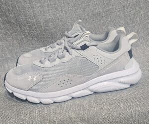 Under Armour Charged Verssert Women 7.5 Gray White Suede Running Shoes Sneakers